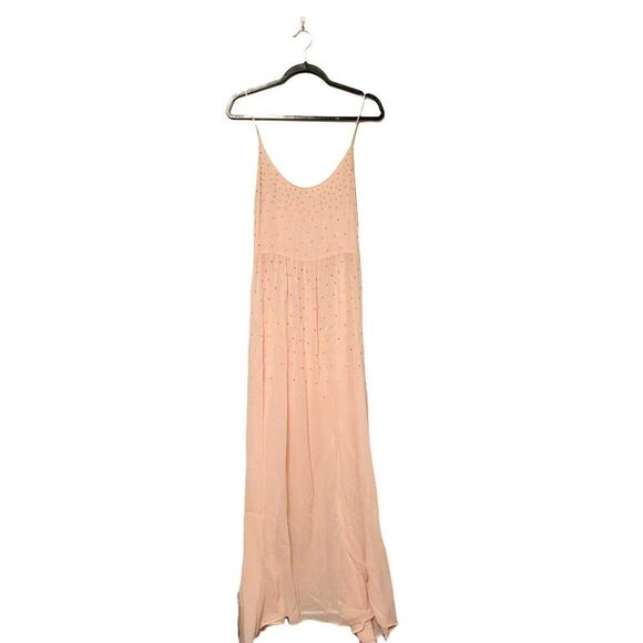Free People Dresses & Skirts - Free People Womens Dress Peach L Rhinestone Strappy Long Maxi Dress New